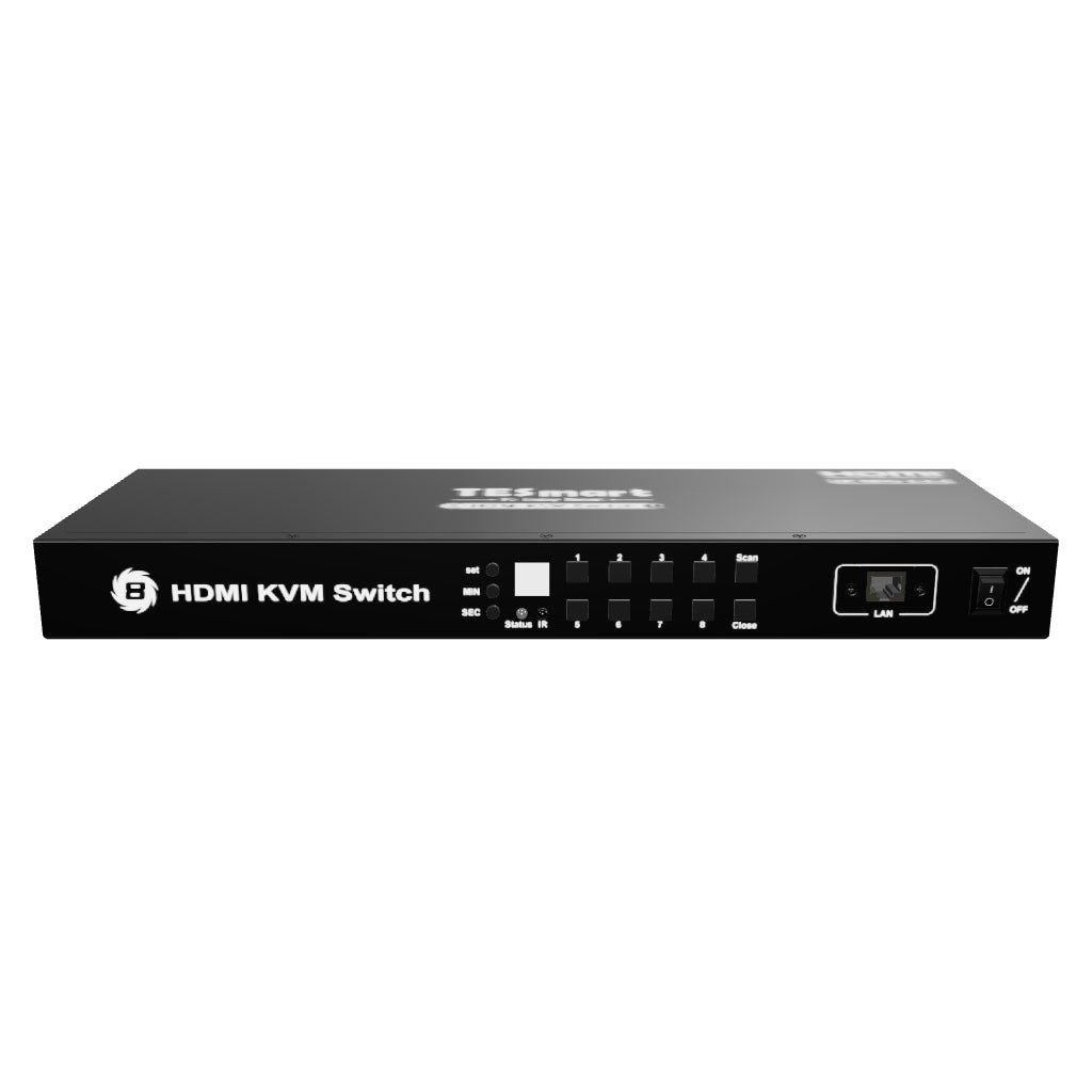 8-portars HDMI KVM-switch 4K60Hz stöder RS232/LAN-kontroll