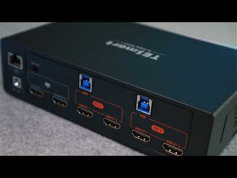 DP 1.4 Dual 8K@60Hz KVM Switch Gaming Dock voor 2 pc&