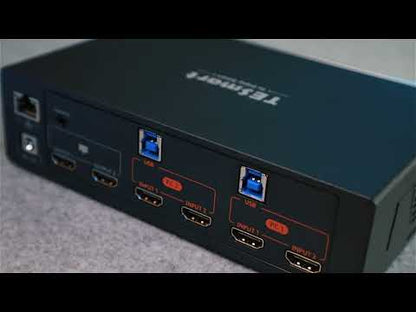 DP 1.4 Dual 8K@60Hz KVM Switch Gaming Dock 2 tietokoneelle ja 2 näytölle, EDID, G-Sync, FreeSync