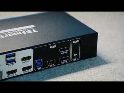 KVM híbrido 2×3 | USB-C, 4K60, MST y EDID
