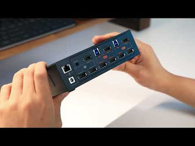 2×3 DP 1.4 KVM para 2 PC | Triple 8K60/4K144, EDID y G-Sync
