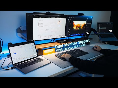 Generalüberholt: 2×2 USB-C-KVM | 4K60, MST & EDID