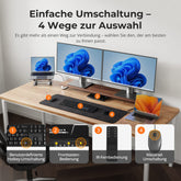 TESmart CKS202-P23-EUBK-N Dual Monitor KVM Switch Dual-Monitor-USB-C-KVM-Dockingstation-Kit - 4K60Hz, MST, EDID für 2 Laptops 10652805092291 USB-C KVM-Switch Dual-Monitor – 2 Laptops, 4K60Hz, MST, EDID | TESmart EU Plug