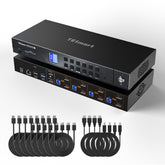 TESmart.DE DKS402-M24-EUBK DP 1.4 Dual 8K@60Hz KVM-Switch mit Netzwerk-Hub & Smart EDID – für IT-Profis, Kreative & Multi-PC-Setups DP 1.4 Dual 8K@60Hz KVM-Switch mit Netzwerk-Hub & Smart EDID – für IT-Profis, Kreative & Multi-PC-Setups