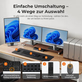 TESmart.DE DKS403-M24-EUBK DP-1.4-Triple-8K@60Hz-KVM-Switch-Hub für 4 PCs & 3 Monitore, mit EDID-Emulation, Audio-/USB-Fokus-Sperre & Multi-Switching. DP-1.4-Triple-8K@60Hz-KVM-Switch-Hub für 4 PCs & 3 Monitore, mit EDID-Emulation, Audio-/USB-Fokus-Sperre & Multi-Switching.