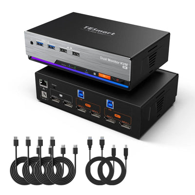 TESmart.DE Dual- & Triple-Monitor-8K60Hz-KVM-Switch für 2 PCs – KVM Gaming Master Serie Dual- & Triple-Monitor-8K60Hz-KVM-Switch für 2 PCs – KVM Gaming Master Serie