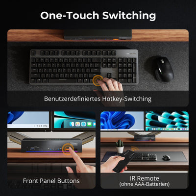 TESmart.DE HDC202-X24-EUBK Dual 4K60Hz Thunderbolt™ 4 KVM-Dock für 1 Laptop & 1 Desktop – EDID, Gaming & Hybrides Home-Office 10652805090792 Der weltweit erste Dual-Monitor-Thunderbolt™ 4 KVM – Perfekt für Gaming- und hybride Home-Office-Setups
