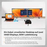 TESmart.DE HDC202-X24-EUBK KVM Switch Dual 4K60Hz Thunderbolt™ 4 KVM-Dock für 1 Laptop & 1 Desktop – EDID, Gaming & Hybrides Home-Office 10652805090792 2-Port Thunderbolt 4 Dual-Monitor KVM-Switch 4K60Hz, EDID & 60W PD | TESmart