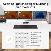 TESmart.DE HDC203-PM24-EUBK NEW Triple 4K60Hz DisplayLink® Hybrid KVM Dockingstation – USB-C mit EDID & 100W PD für 2 PCs (Mac & Desktop) 10652805092246 2-Port Triple 4K60Hz USB-C KVM-Dock mit DisplayLink® – Für Mac | TESmart
