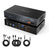 TESmart.DE HDC203-PM24-EUBK NEW Triple 4K60Hz DisplayLink® Hybrid KVM Dockingstation – USB-C mit EDID &amp; 100W PD für 2 PCs (Mac &amp; Desktop) 10652805092246 2-Port Triple 4K60Hz USB-C KVM-Dock mit DisplayLink® – Für Mac | TESmart