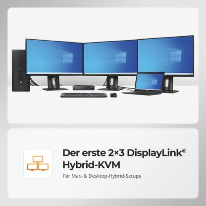 TESmart.DE HDC203-PM24-EUBK Triple 4K60Hz DisplayLink® Hybrid KVM Dockingstation – USB-C mit EDID &amp; 100W PD für 2 PCs (Mac &amp; Desktop) 10652805092246 Triple 4K60Hz DisplayLink® Hybrid KVM Dockingstation – USB-C mit EDID &amp; 100W PD für 2 PCs (Mac &amp; Desktop)