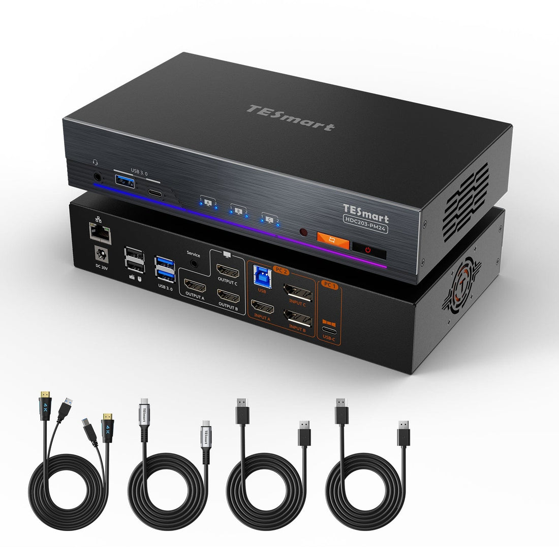 TESmart.DE HDC203-PM24-EUBK Triple 4K60Hz DisplayLink® Hybrid KVM Dockingstation – USB-C mit EDID &amp; 100W PD für 2 PCs (Mac &amp; Desktop) 10652805092246 Triple 4K60Hz DisplayLink® Hybrid KVM Dockingstation – USB-C mit EDID &amp; 100W PD für 2 PCs (Mac &amp; Desktop)