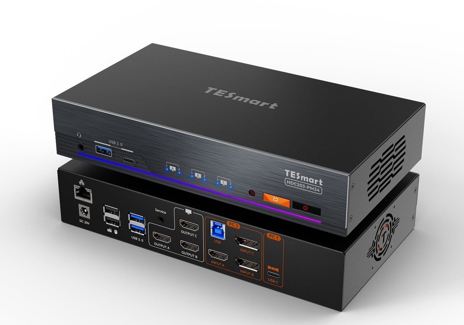 TESmart.DE HDC203-PM24-EUBK Triple 4K60Hz DisplayLink® Hybrid KVM Dockingstation – USB-C mit EDID & 100W PD für 2 PCs (Mac & Desktop) 10652805092246 Triple 4K60Hz DisplayLink® Hybrid KVM Dockingstation – USB-C mit EDID & 100W PD für 2 PCs (Mac & Desktop)