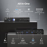 TESmart.DE HDC402-P23-EUBK Dual-Monitor-Hybrid USB-C/HDMI/DP 4K60Hz KVM-Switch Pro-Hub für 2 Laptops & 2 PCs, mit MST-Modus, EDID-Emulation, Gigabit-LAN und Dual-Ladefunktion Dual 4K60Hz Hybrid-KVM Pro-Hub für 4 PCs & 2 Monitore, mit MST-Modus, EDID-Emulation, Gigabit-LAN & Dual-Ladefunktion