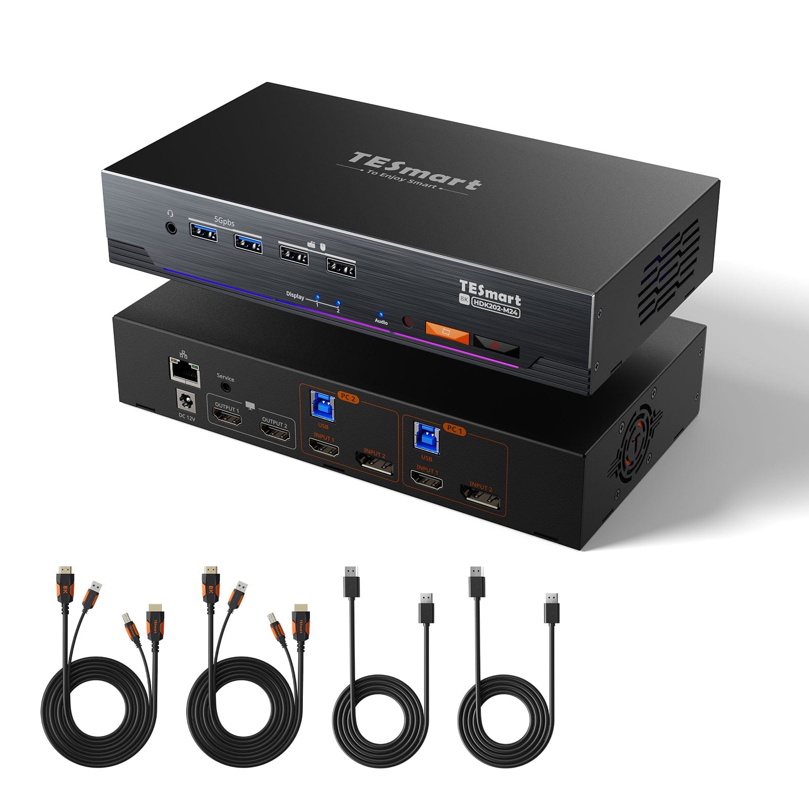 TESmart.DE HDK202-M24-EUBK HDMI 2.1 & DP 1.4 Dual 4K144Hz KVM-Switch Gaming-Dock für 2 PCs und 2 Monitore, mit ADI-Chip, EDID, VRR, FVA, ALLM und Dynamic HDR 10652805090761 HDMI 2.1 & DP 1.4 Dual 4K144Hz VRR KVM-Dock für 2 PCs und 2 Monitore, ADI-Chip, EDID, HDR EU Plug