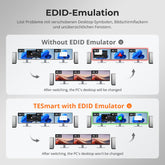TESmart.DE HDK203-M24-EUBK KVM Switch HDMI 2.1 & DP 1.4 Triple 4K144Hz KVM Switch Gaming-Dockingstation für 2 PCs & 3 Monitore, mit ADI-Chip, EDID, VRR, FVA, ALLM und Dynamischem HDR 10652805090778 Dual 4K144Hz HDMI 2.1 & DP 1.4 KVM-Switch für 2 PCs & 3 Monitore | TESmart EU Plug