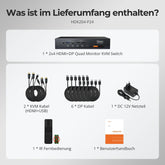 TESmart.DE HDK204-P24-EUBK Quad 4K60 HDMI DP KVM Switch - mit USB 3.2 Hub, Gigabit-LAN & EDID für 2-PC-Workstations 10652805092031 Quad 4K60 HDMI DP KVM Switch - mit USB 3.2 Hub, Gigabit-LAN & EDID für 2-PC-Workstations