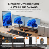 TESmart.DE HDK403-P23-EUBK KVM Switch HDMI 2.0 & DP 1.2 Triple Monitor KVM-Switch 4K60Hz mit USB 3.0 Hub, Headset, Audio & Mikrofon 10652805091133 4-Port USB-C KVM-Switch für 3 Monitore, 4K60Hz, USB 3.0 & Hotkey | TESmart