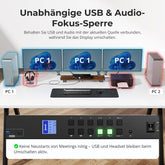 TESmart.DE HDK403-P23-EUBK KVM Switch HDMI 2.0 & DP 1.2 Triple Monitor KVM-Switch 4K60Hz mit USB 3.0 Hub, Headset, Audio & Mikrofon 10652805091133 4-Port USB-C KVM-Switch für 3 Monitore, 4K60Hz, USB 3.0 & Hotkey | TESmart