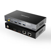 TESmart.DE HKE10SS-PD25-EUBK 100M Dual 4K60 KVM Extender über ein einzelnes Cat6a-Kabel für Remote-Arbeitsplätze & Gaming 10617230232360 100M Dual 4K60 KVM Extender über ein einzelnes Cat6a-Kabel für Remote-Arbeitsplätze & Gaming