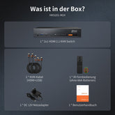 TESmart.DE HKS201-M24-EUBK 8K60Hz HDMI 2.1 2x1 KVM-Switch Pro-Hub für 2 PCs, mit EDID-Emulation, Gigabit-LAN, Dual-Ladefunktion & USB 3.2 Gen 1 10652805091171 Ultra HD 8K60Hz 2×1 HDMI KVM-Switch für 2 PCs, mit EDID-Emulation, Gigabit-LAN, USB 3.2 Gen1 & Schnellladung