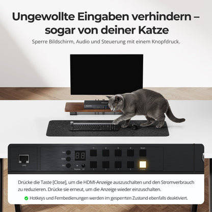 TESmart.DE HKS801-M24-EUBK HDMI KVM Switch HDMI 2.1 8K60Hz 8x1 KVM-Switch für 8 PCs und 1 Monitor, mit ADI-Chip, EDID-Emulator, VRR, FVA, ALLM, 48 Gbps und Dynamic HDR 10652805091980 8K60Hz HDMI 2.1 KVM-Switch für 8 PCs mit EDID &amp; USB 3.2 | TESmart