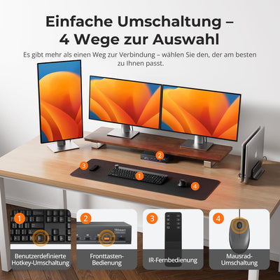 TESmart.DE NEW USB-C KVM 2 Computer 3 Monitore mit DisplayLink – 4K60, 65W PD | TESmart USB-C KVM 2 Computer 3 Monitore mit DisplayLink – 4K60, 65W PD | TESmart