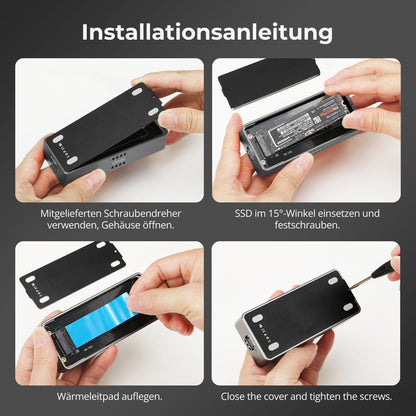 TESmart.DE TBE‑X5 Pro &amp; Max — Dual 80 Gbps PCIe 5.0 SSD‑Gehäuse · Bis zu 7000 MB/s TBE‑X5 Pro &amp; Max — Dual 80 Gbps PCIe 5.0 SSD‑Gehäuse · Bis zu 7000 MB/s