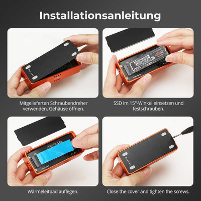 TESmart.DE TBE-X5MAX TBE-X5Max USB4 80 Gbps PCIe 5.0 NVMe SSD-Gehäuse · Thunderbolt 5/4/3 & USB 3.x kompatibel · Bis zu 7000 MB/s 10652805092284 TBE-X5Max USB4 80 Gbps PCIe 5.0 NVMe SSD-Gehäuse · Thunderbolt 5/4/3 & USB 3.x kompatibel · Bis zu 7000 MB/s