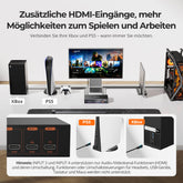 TESmart.DE THK401-X4-EUBK KVM Switch 4-Port KVM für Apple Studio Display – Bis zu 6K@60Hz / 5K@120Hz, kompatibel mit Thunderbolt™ 4- und HDMI-Geräten 4-Port KVM für Apple Studio Display – Kompatibel mit Thunderbolt™ 4- und HDMI-Geräten