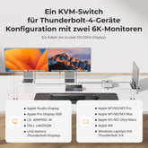 TESmart.DE TKS202-X4-EUBK 2-Port Dual-Monitor KVM für Apple Studio Display – Bis zu 5K@120Hz/6K@60Hz, kompatibel mit Thunderbolt™ 4-Geräten 10617230232513 2-Port Dual-Monitor KVM für Apple Studio Display – Bis zu 5K@120Hz/6K@60Hz, kompatibel mit Thunderbolt™ 4-Geräten EU Plug