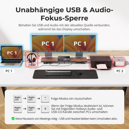 TESmart.DE TKS202-X4-EUBK 2-Port Dual-Monitor KVM für Apple Studio Display – Bis zu 5K@60Hz, kompatibel mit Thunderbolt™ 4-Geräten 10617230232513 2-Port Dual-Monitor KVM für Apple Studio Display – Bis zu 5K@60Hz, kompatibel mit Thunderbolt™ 4-Geräten EU Plug