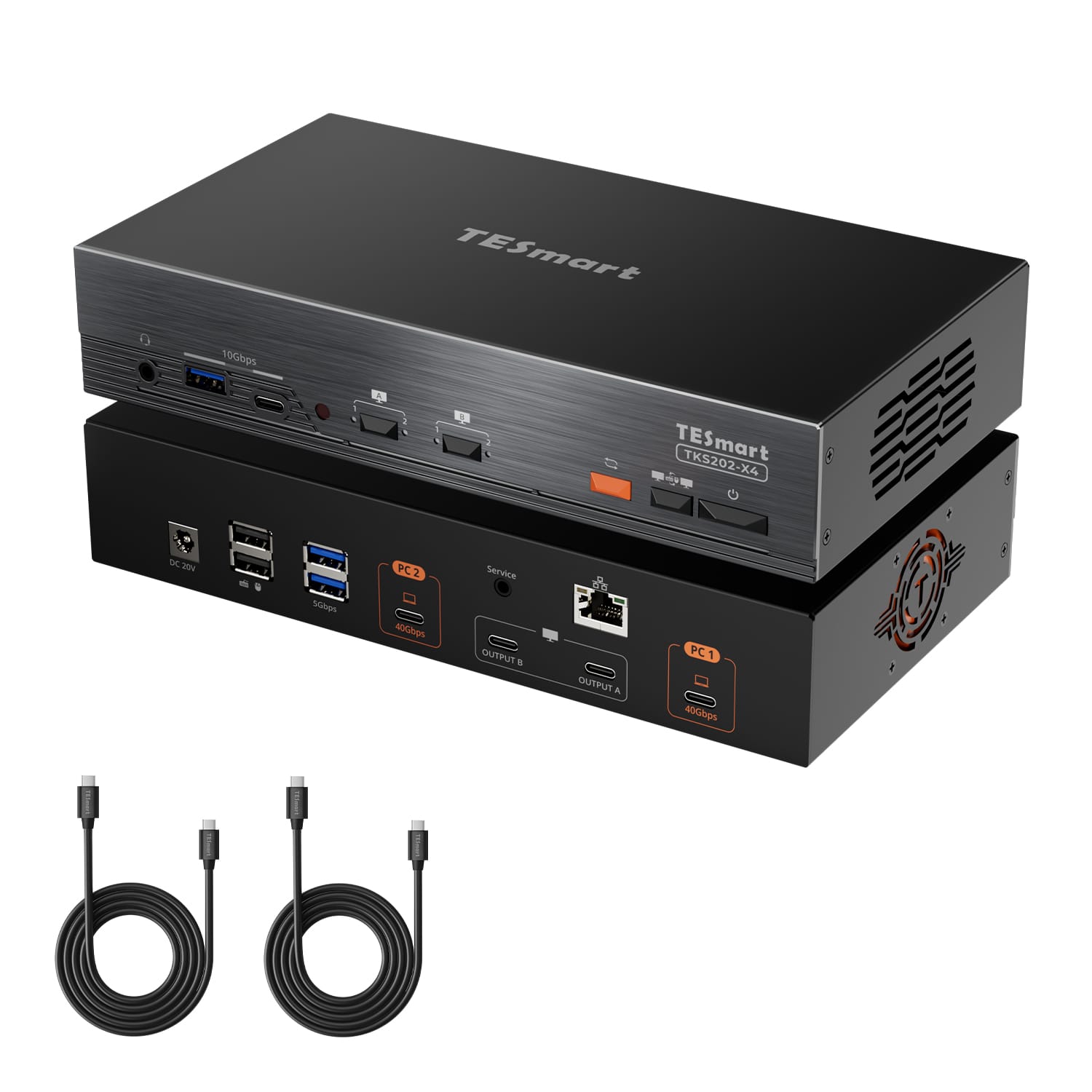 TESmart.DE TKS202-X4-EUBK 2-Port Dual-Monitor KVM für Apple Studio Display – Bis zu 5K@60Hz, kompatibel mit Thunderbolt™ 4-Geräten 10617230232513 2-Port Dual-Monitor KVM für Apple Studio Display – Bis zu 5K@60Hz, kompatibel mit Thunderbolt™ 4-Geräten EU Plug