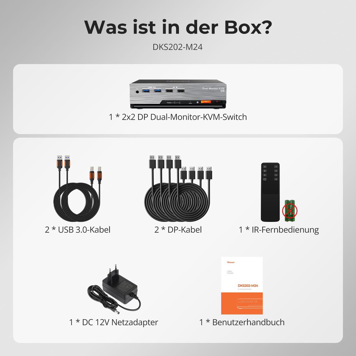 TESmart DKS202-M24-EUBK Dual Monitor KVM Switch DP 1.4 Dual 8K@60Hz KVM Switch Gaming Dock für 2 PCs und 2 Monitore, mit EDID, G-Sync, FreeSync 10652805090631 Dual 8K@60Hz KVM-Switch &amp; Gaming-Dock – DP 1.4, EDID, G-Sync | TESmart EU Plug