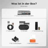 TESmart DKS203-M24-EUBK Drei Monitor KVM Switcher DP 1.4 Triple 8K@60Hz KVM-Switch-Gaming-Dock für 2 PCs und 3 Monitore, mit EDID, G-Sync, FreeSync 10652805090655 DP 1.4 KVM-Switch für 3 Monitore 8K@60Hz mit USB 3.0 Hub | TESmart EU Plug
