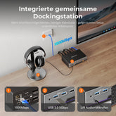 TESmart DKS203-M24-EUBK Drei Monitor KVM Switcher DP 1.4 Triple 8K@60Hz KVM-Switch-Gaming-Dock für 2 PCs und 3 Monitore, mit EDID, G-Sync, FreeSync 10652805090655 DP 1.4 KVM-Switch für 3 Monitore 8K@60Hz mit USB 3.0 Hub | TESmart EU Plug
