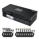 TESmart Drei Monitor KVM Switcher 4 Port Drei-Monitor-KVM-Switch HDMI 4K@60Hz mit USB Hub Triple-Monitor KVM Switch – 4-Port HDMI 4K mit USB-Hub | TESmart