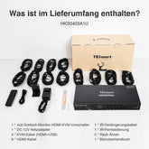 TESmart Drei Monitor KVM Switcher 4 Port Drei-Monitor-KVM-Switch HDMI 4K@60Hz mit USB Hub Triple Monitor KVM Switch 4 Port HDMI 4K mit USB Hub-TESmart