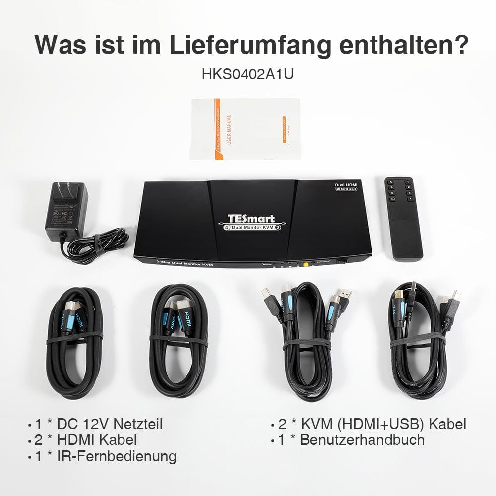 TESmart Dual Monitor KVM Switch 2 Port Dual Monitor KVM Switch HDMI 4K60Hz mit USB Hub 2 Port Dual Monitor KVM Switch HDMI 4K60Hz mit USB Hub TESmart 