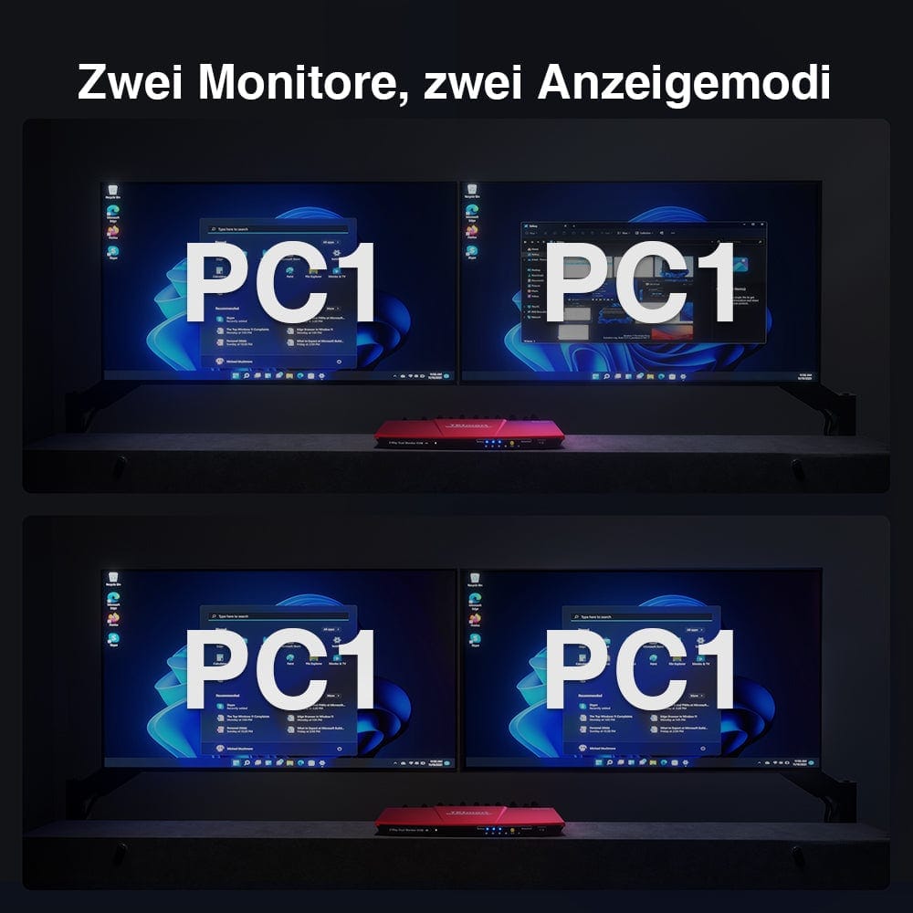 TESmart Dual Monitor KVM Switch Dual-Monitor-KVM-Switch mit 2 Anschlüssen, HDMI+VGA 4K60Hz und USB-Hub Dual Monitor KVM Switch  2 Eingänge 2 Ausgänge  HDMI VGA 4K HDCP TESmart