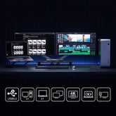 TESmart HDC202-P23-EUBK Dual Monitor KVM Switch Dual 4K60Hz Hybrid KVM Docking Station Kit - USB-C with MST & EDID for 1 Laptop & 1 Desktop 10652805090549 Dual 4K60Hz Hybrid KVM-Dock - Für 1 Laptop & 1 Desktop EU Plug