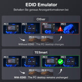 TESmart HDC202-P23-EUBK Dual Monitor KVM Switch Dual 4K60Hz Hybrid KVM Docking Station Kit - USB-C with MST & EDID for 1 Laptop & 1 Desktop 10652805090549 Dual 4K60Hz Hybrid KVM-Dock - Für 1 Laptop & 1 Desktop EU Plug