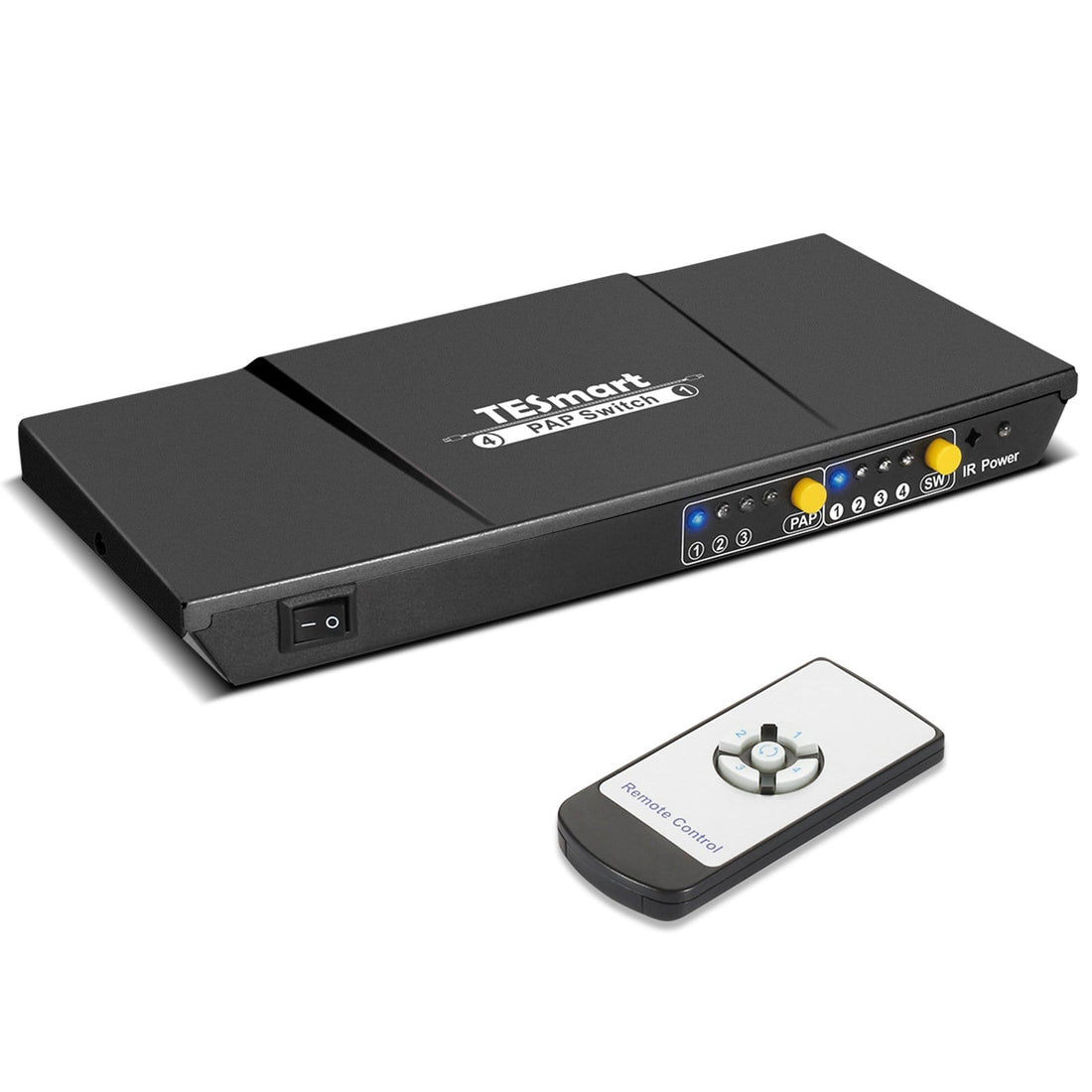 TESmart HDMI Switch 4 Port HDMI Switch 1080P@60Hz Multi Viewer und nahtloses Umschalten 4 in 1 Out Seamless HDMI Switch,Multi-View1080p@60Hz,IR-Fernbedienung