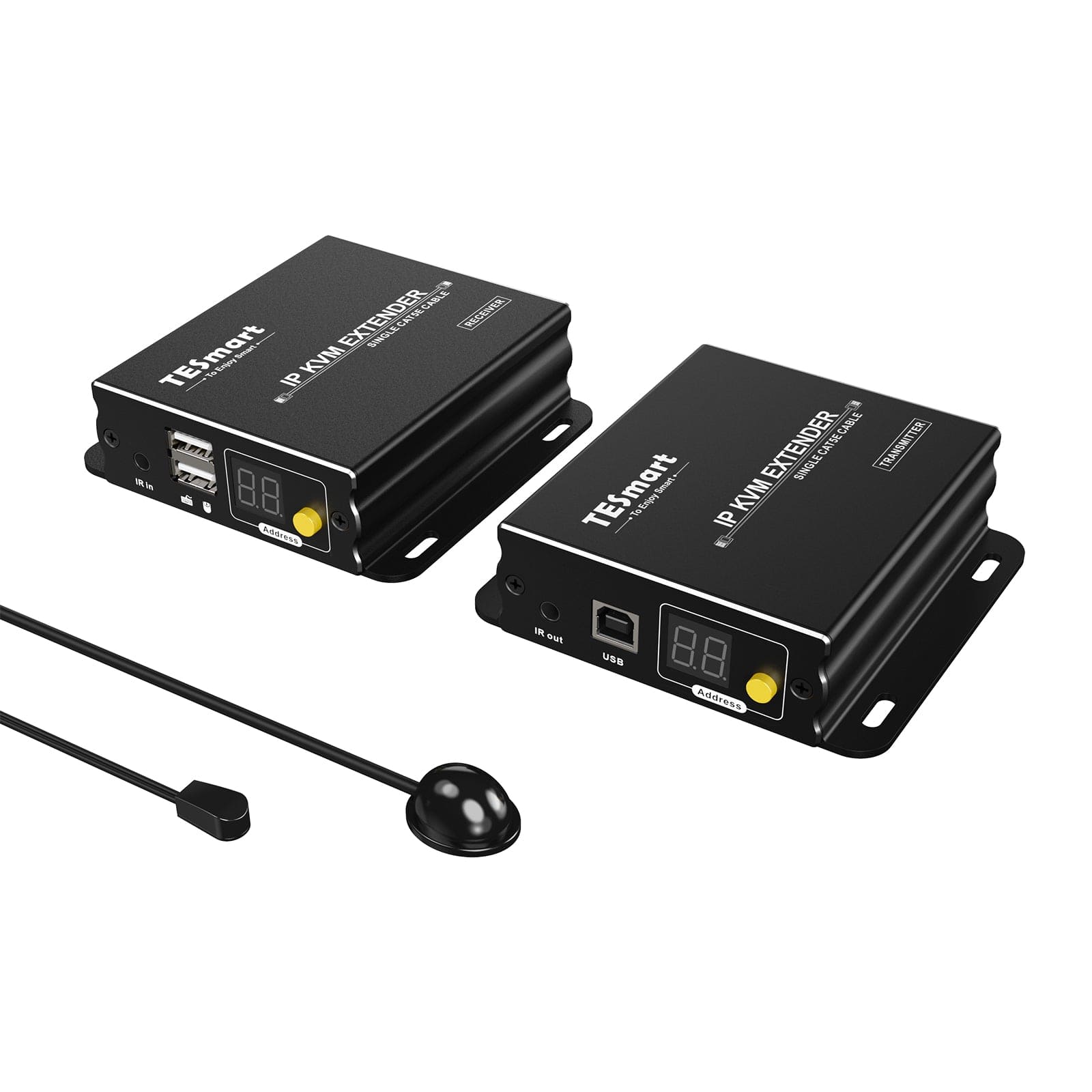 TESmart HDMI/VGA/USB Extender 120M HDMI Extender KVM 1080P60Hz über CAT5/6 Kabel 393ft HDMI KVM  Extender viel zu viel über LAN CAT5e/6 -TESmart