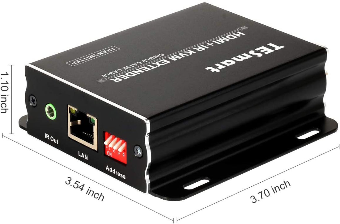 TESmart HDMI/VGA/USB Extender TESmart 120M HDMI KVM Extender Over TCP/IP Ethernet/Over Single Cat5e/cat6 Cable 1080P with IR Remote - Up to 393ft/120M (Transmitter)