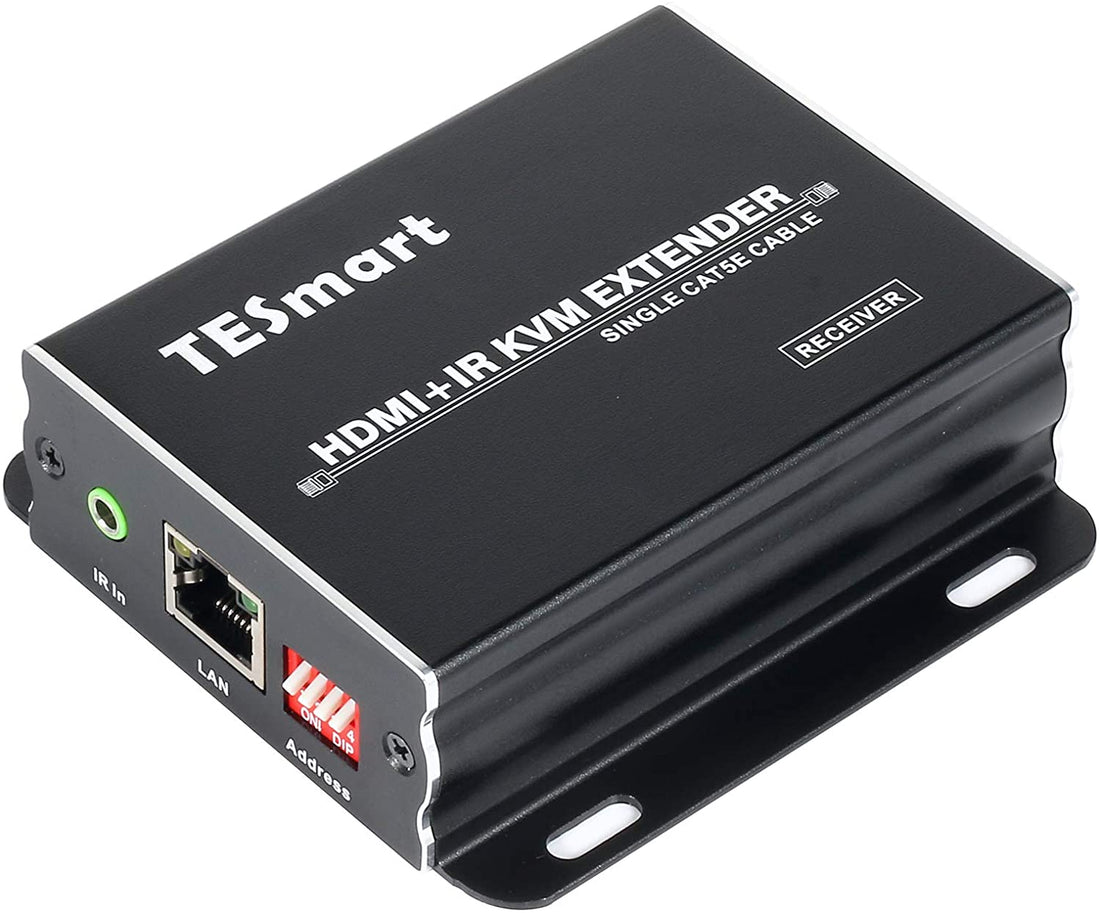 TESmart HKE12MMA10-RX-USBK HDMI/VGA/USB Extender TESmart 120M HDMI KVM Extender Over TCP/IP Ethernet/Over Single Cat5e/cat6 Cable 1080P with IR Remote - Up to 393ft/120M  (Receiver) 10659135226617 US Plug
