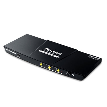 TESmart HKS202-EP23-EUBK Dual Monitor KVM Switch 2 Port Dual Monitor KVM Switch HDMI 4K30Hz mit USB 2.0 Hub &amp; Audio I/O 10659135228277 EU Plug