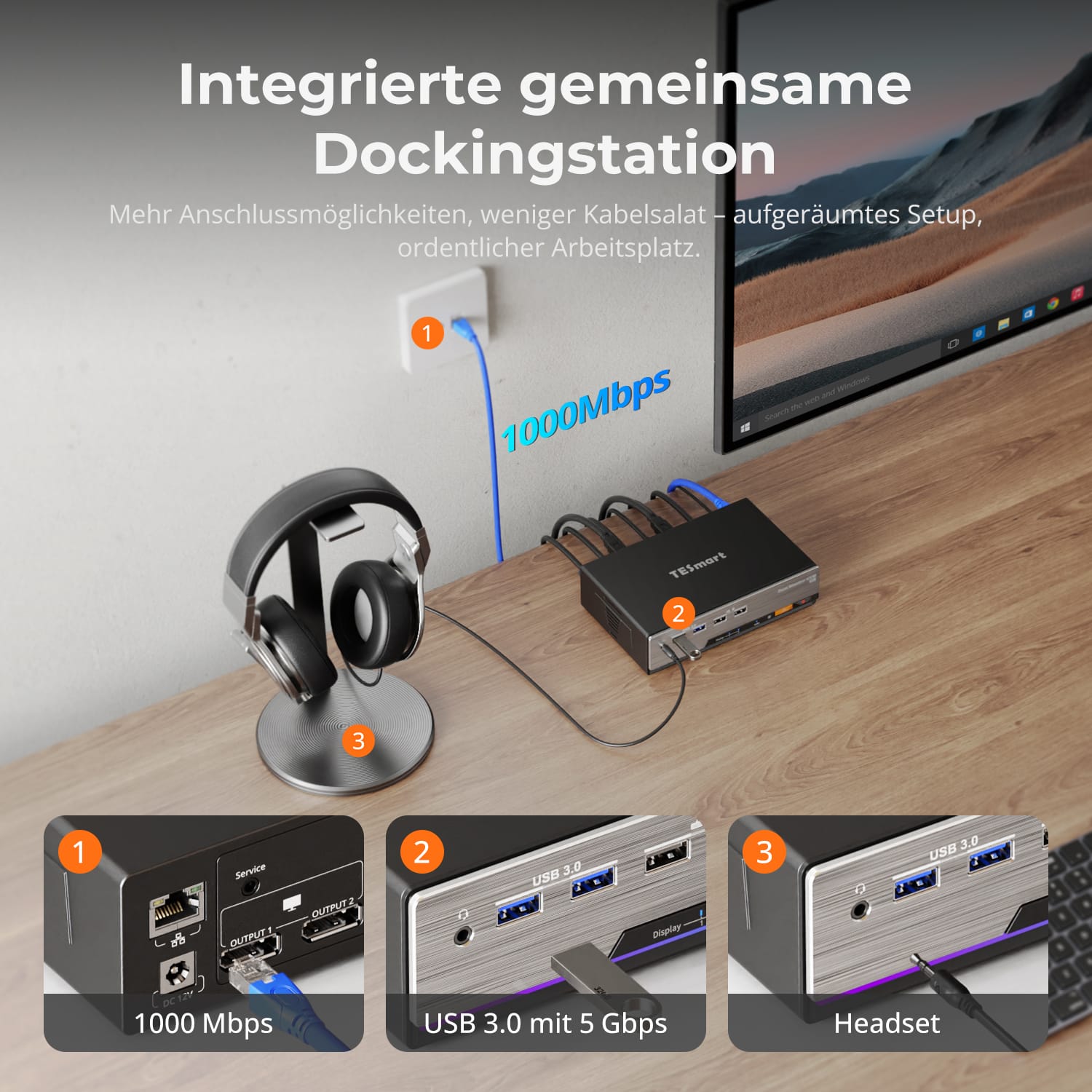 TESmart HKS202-M24-EUBK Dual Monitor KVM Switch HDMI 2.1 Dual 4K144Hz KVM Switch Gaming Dock für 2 PCs &amp; 2 Monitore, mit ADI-Chip, EDID, VRR, FVA, ALLM und dynamischem HDR 10652805090716 2-Port Dual-Monitor HDMI 2.1 KVM-Switch 4K144Hz mit ADI-Chip | TESmart EU Plug