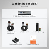 TESmart HKS202-M24-EUBK Dual Monitor KVM Switch HDMI 2.1 Dual 4K144Hz KVM Switch Gaming Dock für 2 PCs & 2 Monitore, mit ADI-Chip, EDID, VRR, FVA, ALLM und dynamischem HDR 10652805090716 2-Port Dual-Monitor HDMI 2.1 KVM-Switch 4K144Hz mit ADI-Chip | TESmart EU Plug