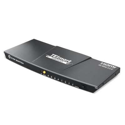 TESmart HKS401-E23-EUGY KVM Switch 4 Port HDMI KVM Switch 4K60Hz Maus Nahtlose Umschaltung HDMI KVM Switch 4 Port 4K60Hz mit EDID,USB hub TESmart EU Plug / Grey / 4K60Hz Version mit Passthrough (HKS0401A2U)